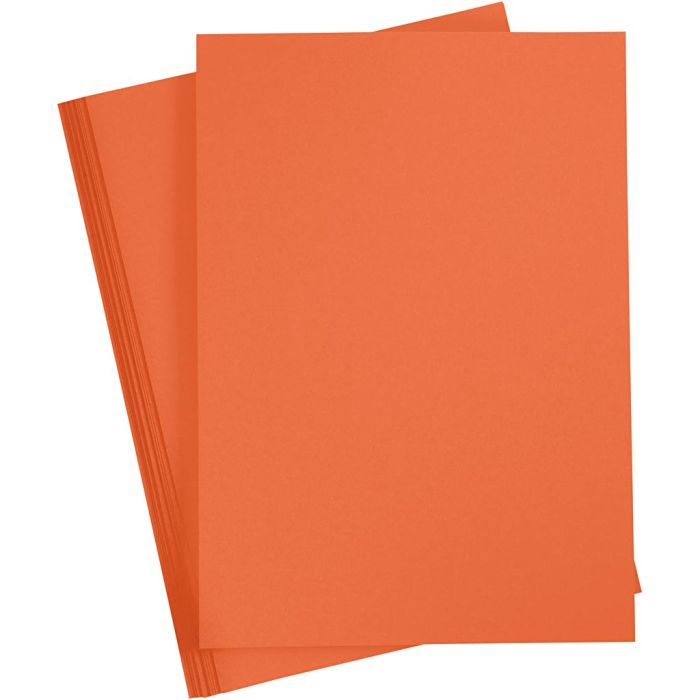 Papier Cartonné, A4, feuille 210x297 mm, 180 gr, orange, 20 flles/ 1 Pq.
