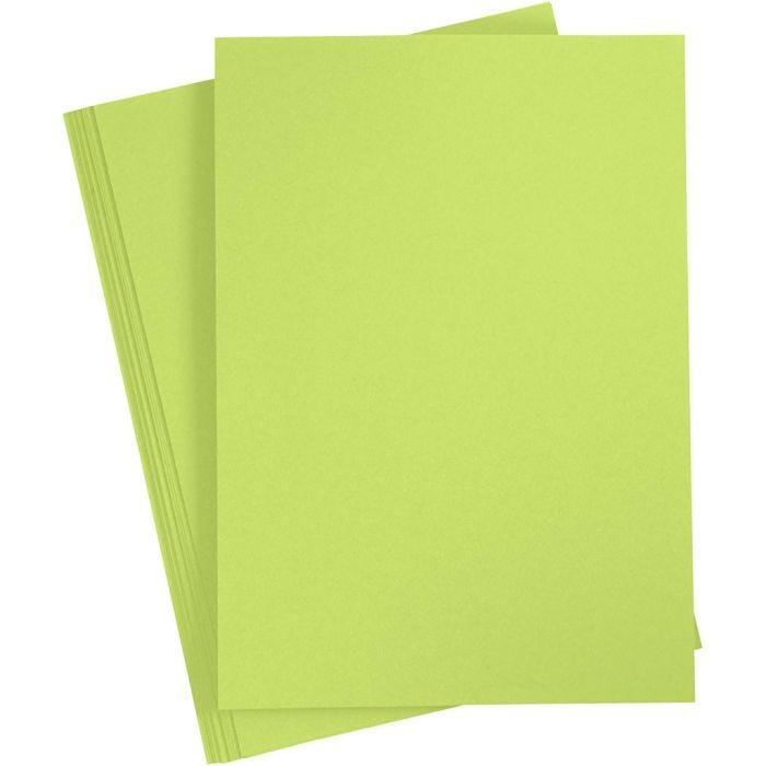 Papier Cartonné, A4, feuille 210x297 mm, 180 gr, vert clair, 20 flles/ 1 Pq.