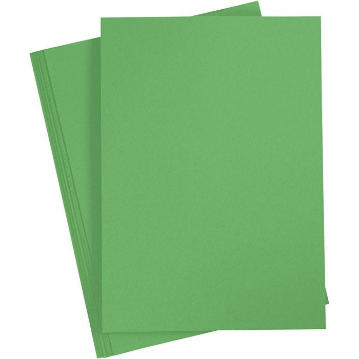 Papier Cartonné, A4, feuille 210x297 mm, 180 gr, vert pré, 20 flles/ 1 Pq.
