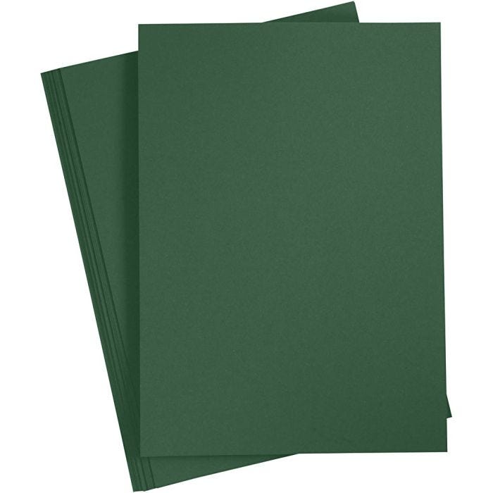Papier Cartonné, A4, feuille 210x297 mm, 180 gr, vert foncé, 20 flles/ 1 Pq.