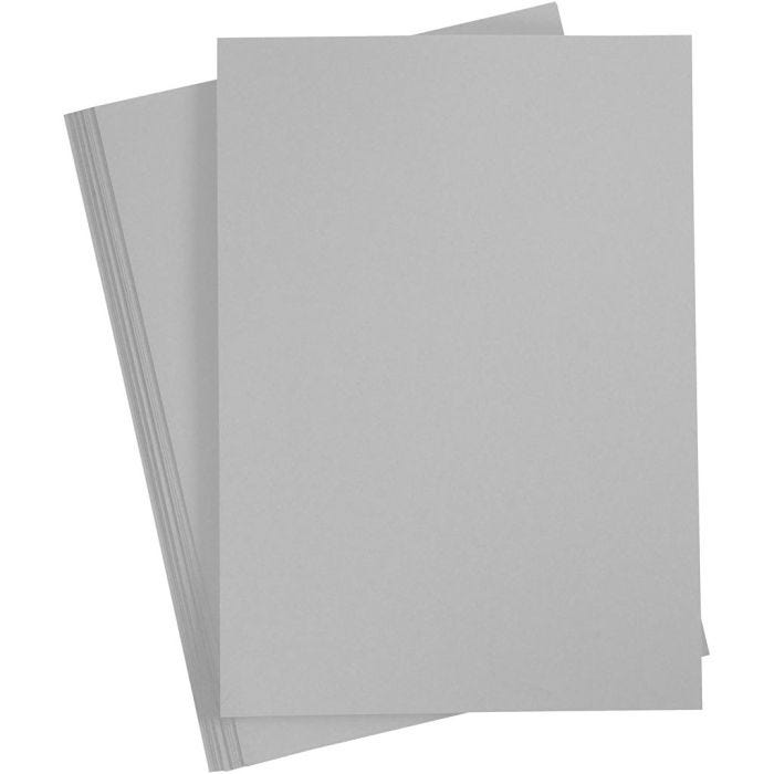 Papier Cartonné, A4, feuille 210x297 mm, 180 gr, gris, 20 flles/ 1 Pq.