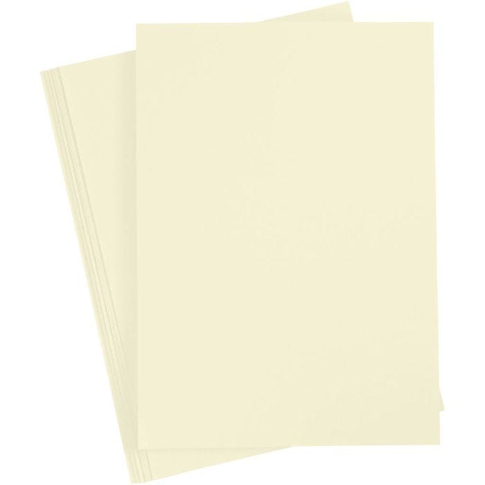 Papier cartonné, A4, feuille 210x297 mm, 210 gr, jaune pastel, 10 flles/ 1 Pq.