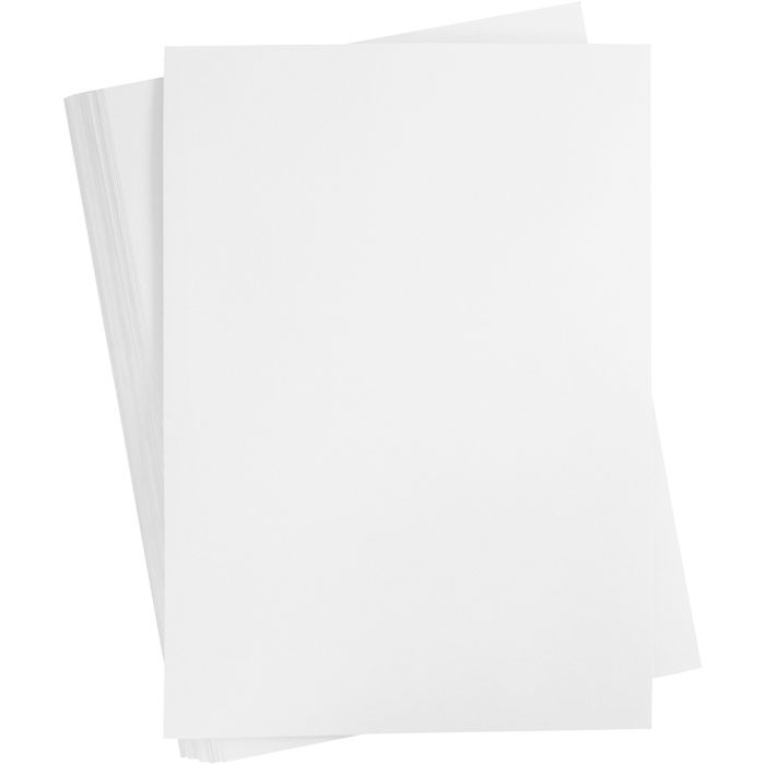 Papier Cartonné, A2, feuille 420x594 mm, 180 gr, blanc, 100 flles/ 1 Pq.