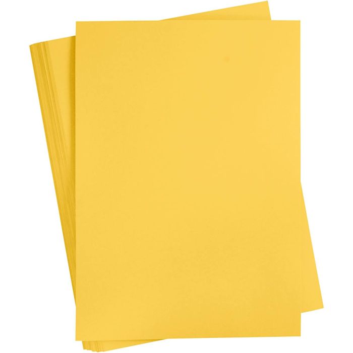 Papier Cartonné, A2, feuille 420x594 mm, 180 gr, sun yellow, 100 flles/ 1 Pq.