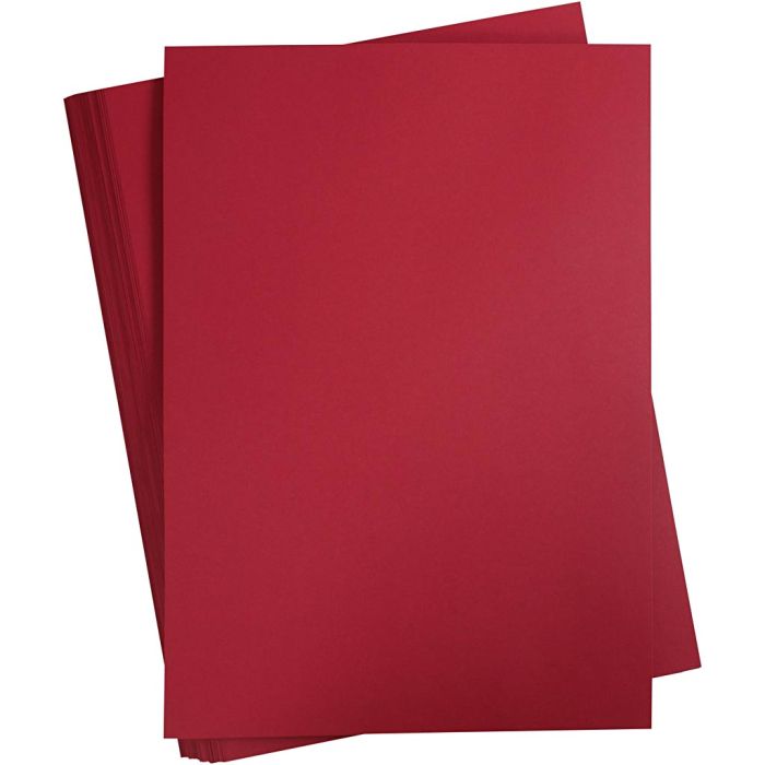 Papier Cartonné, A2, feuille 420x594 mm, 180 gr, rouge cerise, 100 flles/ 1 Pq.
