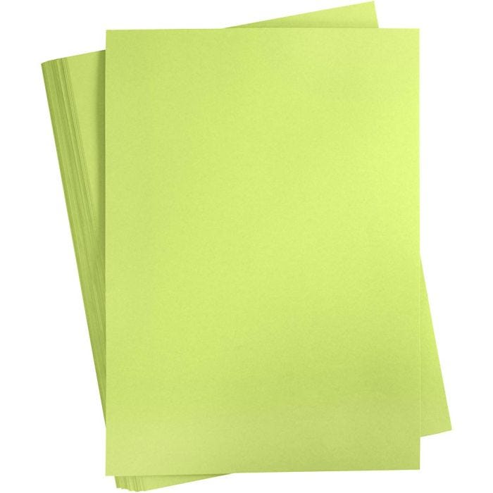 Papier Cartonné, A2, feuille 420x594 mm, 180 gr, vert clair, 100 flles/ 1 Pq.