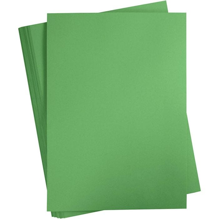 Papier Cartonné, A2, feuille 420x594 mm, 180 gr, vert pré, 100 flles/ 1 Pq.
