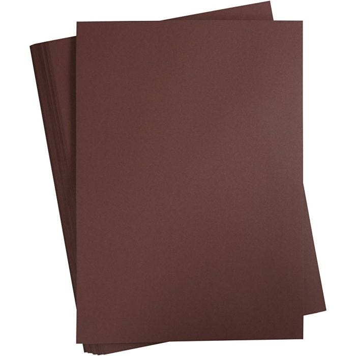 Papier Cartonné, A2, feuille 420x594 mm, 180 gr, brun foncé, 100 flles/ 1 Pq.