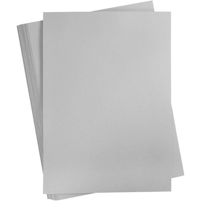 Papier Cartonné, A2, feuille 420x594 mm, 180 gr, gris, 100 flles/ 1 Pq.