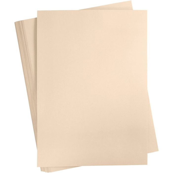 Papier Cartonné, A2, feuille 420x594 mm, 180 gr, beige, 100 flles/ 1 Pq.