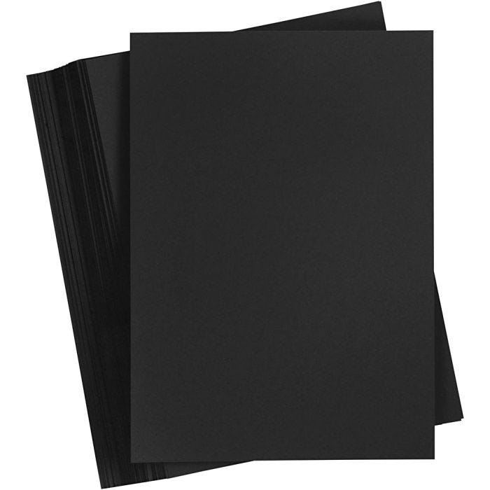 Papier Cartonné, A3, feuille 297x420 mm, 180 gr, noir, 100 flles/ 1 Pq.