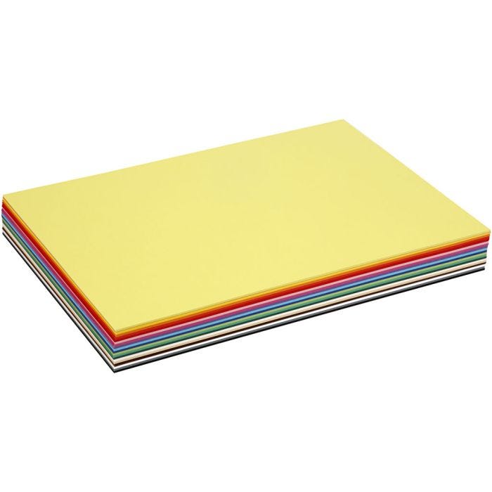 Papier Cartonné Colortime, A3, feuille 297x420 mm, 180 gr, ass. de couleurs, 300 flles ass./ 1 Pq.