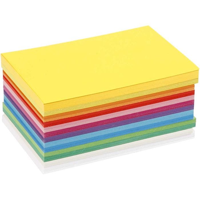 Carton de Printemps, A6, feuille 105x148 mm, 180 gr, ass. de couleurs, 120 flles ass./ 1 Pq.