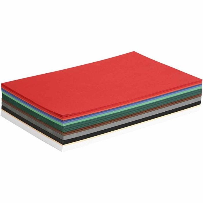 Papier Cartonné Noël, A4, feuille 210x297 mm, 180 gr, ass. de couleurs, 300 flles ass./ 1 Pq.