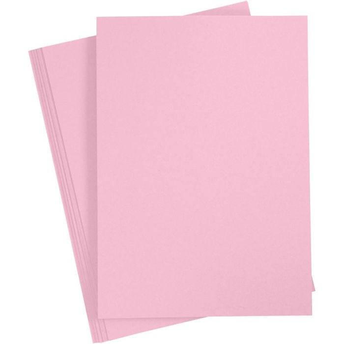 Papier Cartonné, A3, feuille 297x420 mm, 180 gr, rose clair, 20 flles/ 1 Pq.