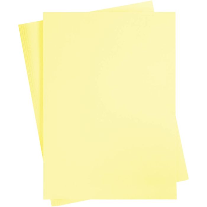 Papier Cartonné, A2, feuille 420x594 mm, 180 gr, jaune clair, 10 flles/ 1 Pq.