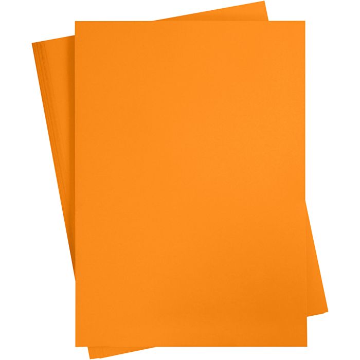 Papier Cartonné, A2, feuille 420x594 mm, 180 gr, orange, 10 flles/ 1 Pq.
