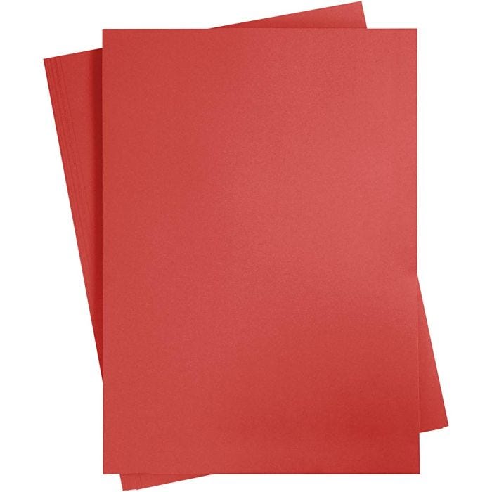 Papier Cartonné, A2, feuille 420x594 mm, 180 gr, rouge, 10 flles/ 1 Pq.