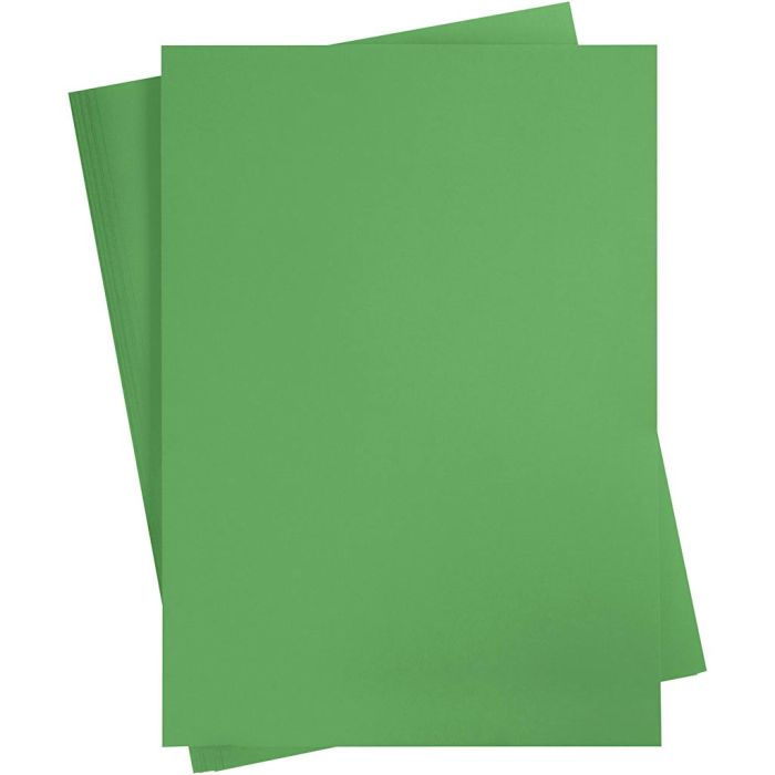 Papier Cartonné, A2, feuille 420x594 mm, 180 gr, vert pré, 10 flles/ 1 Pq.
