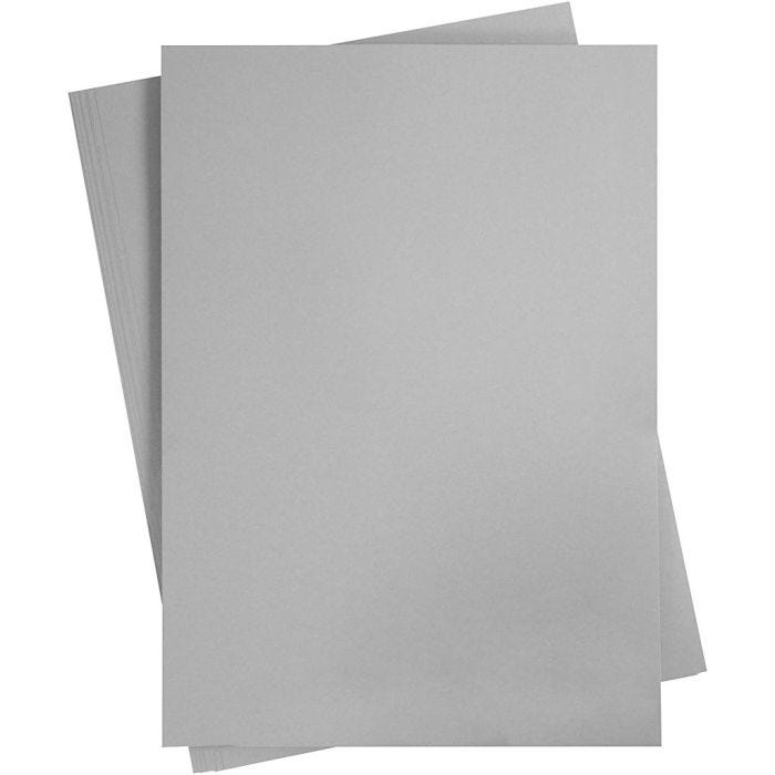 Papier Cartonné, A2, feuille 420x594 mm, 180 gr, gris, 10 flles/ 1 Pq.