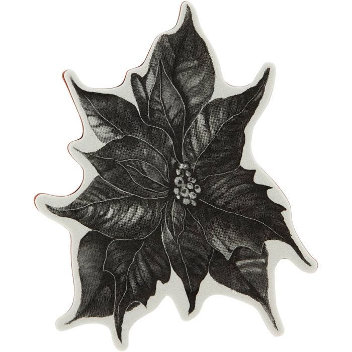 Tampon caoutchouc, poinsettia, H : 5 mm, dim. 14x11 cm, 1 flles