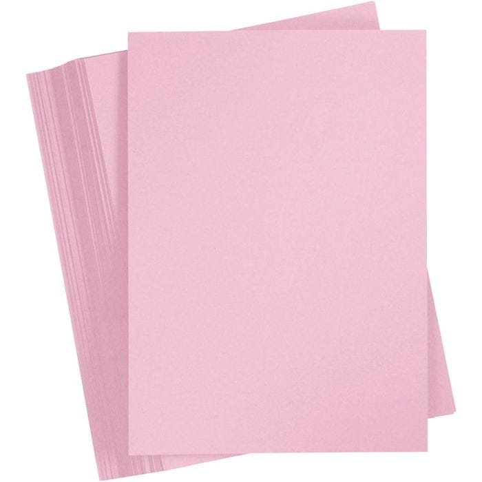 Papier Cartonné, A5, 180 gr, rose clair, 100 flles/ 1 Pq.