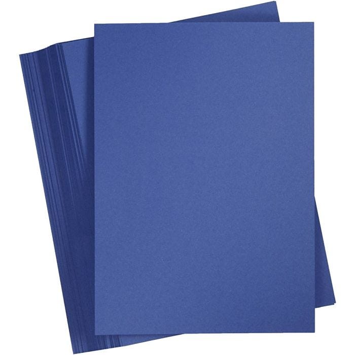 Papier Cartonné, A5, 180 gr, bleu foncé, 100 flles/ 1 Pq.