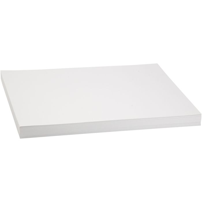 Papier cartonné coloré, A3, feuille 297x420 mm, 250 gr, blanc, 100 flles/ 1 Pq.