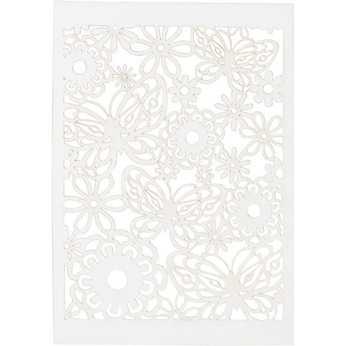 Papier cartonné motif dentelle, feuille 10,5x15 cm, 200 gr, blanc, 10 pièces/ 1 Pq.