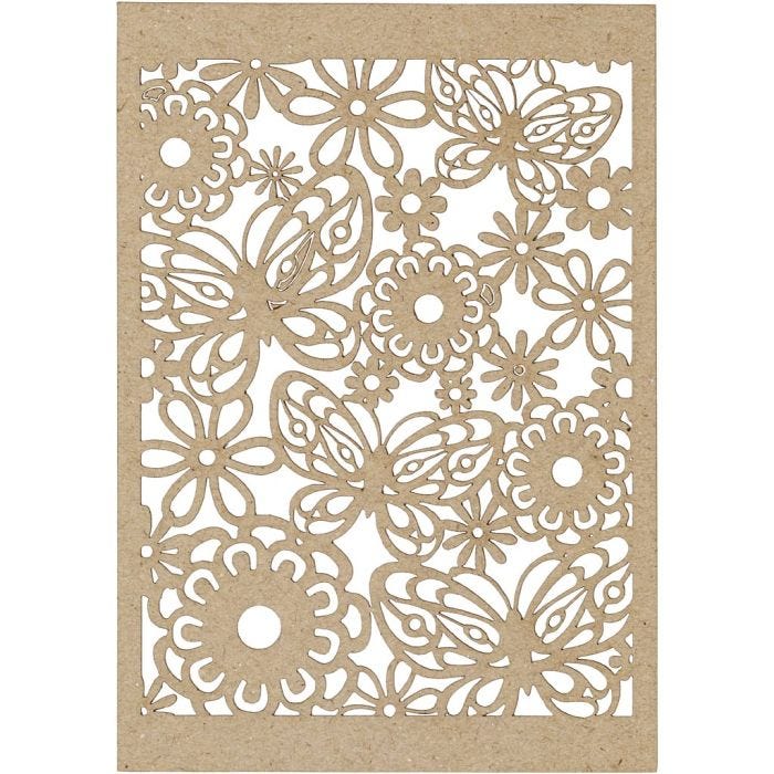 Papier cartonné motif dentelle, feuille 10,5x15 cm, 200 gr, naturel, 10 pièces/ 1 Pq.