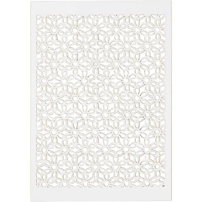 Papier cartonné motif dentelle, feuille 10,5x15 cm, 200 gr, blanc, 10 pièces/ 1 Pq.