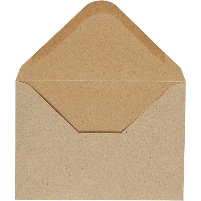 Enveloppes, dimension enveloppes 11,5x16 cm, 110 gr, naturel, 10 pièces/ 1 Pq.