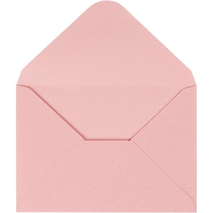 Enveloppes, dimension enveloppes 11,5x16 cm, 110 gr, rose clair, 10 pièces/ 1 Pq.