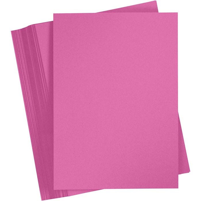 Papier Cartonné, A4, feuille 210x297 mm, 180 gr, rose, 100 flles/ 1 Pq.