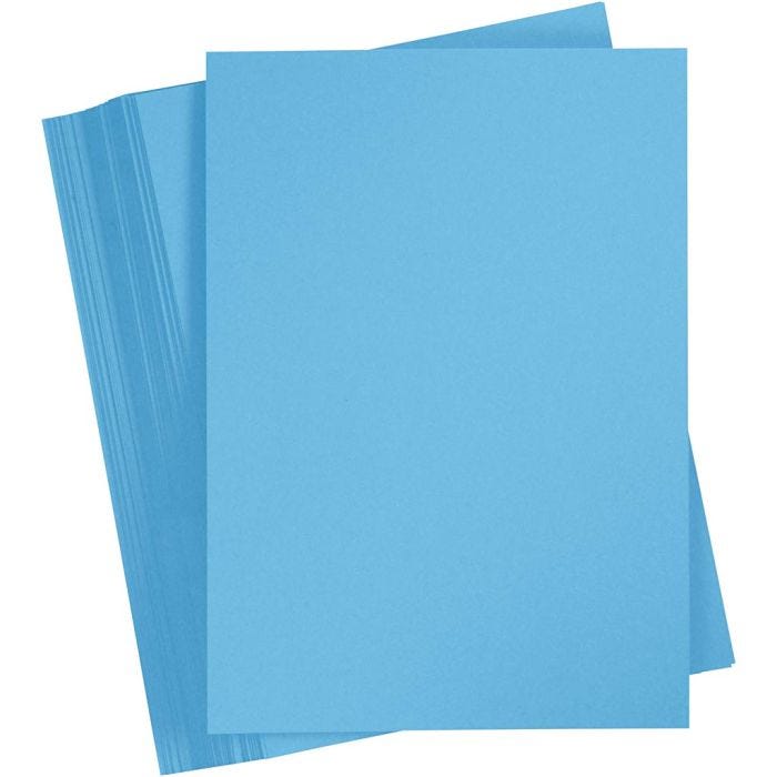 Papier Cartonné, A4, feuille 210x297 mm, 180 gr, bleu, 100 flles/ 1 Pq.