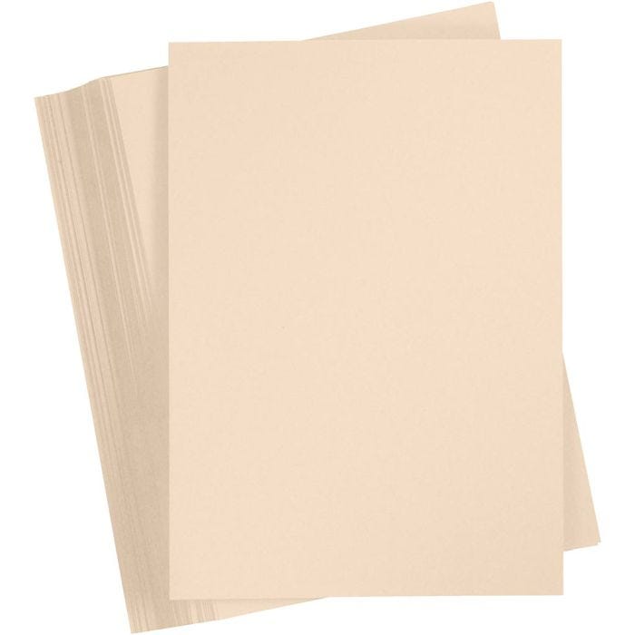 Papier Cartonné, A4, feuille 210x297 mm, 180 gr, beige, 100 flles/ 1 Pq.