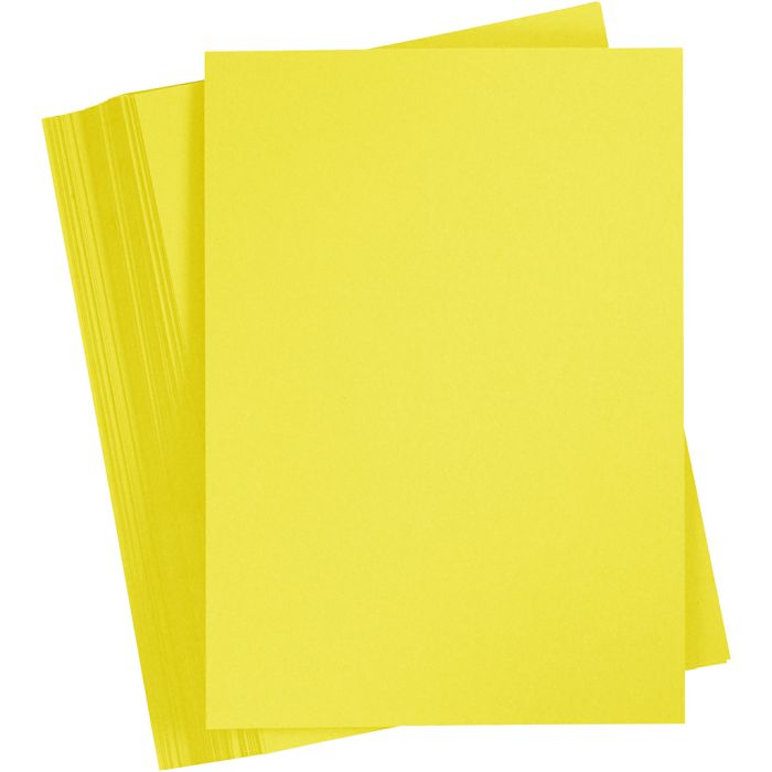 Papier Cartonné, A6, feuille 105x148 mm, 180 gr, sun yellow, 100 flles/ 1 Pq.