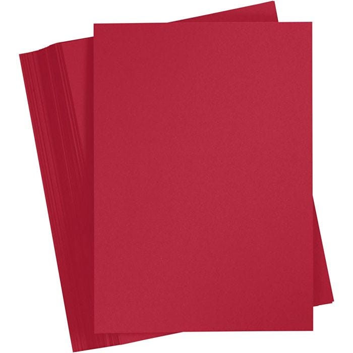 Papier Cartonné, A6, feuille 105x148 mm, 180 gr, rouge cerise, 100 flles/ 1 Pq.