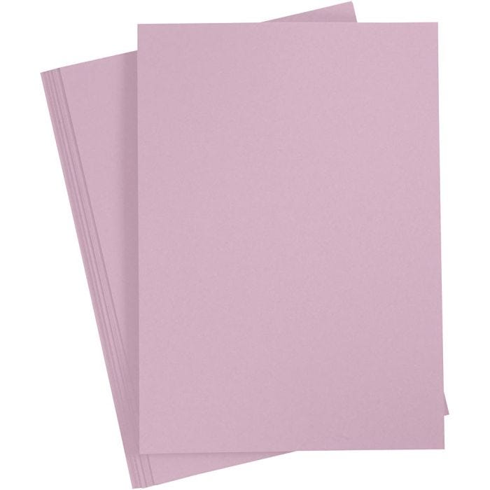 Papier cartonné, A4, feuille 210x297 mm, 220 gr, mauve clair, 10 pièces/ 1 Pq.
