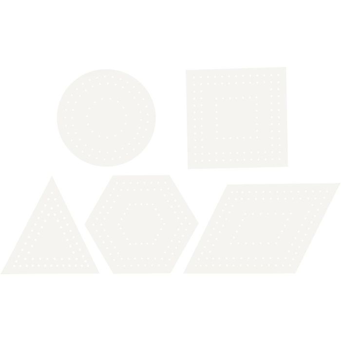 Papier cartonné pour point de croix, formes géométriques, dim. 10-17 cm, blanc, 20 pièces/ 1 Pq.