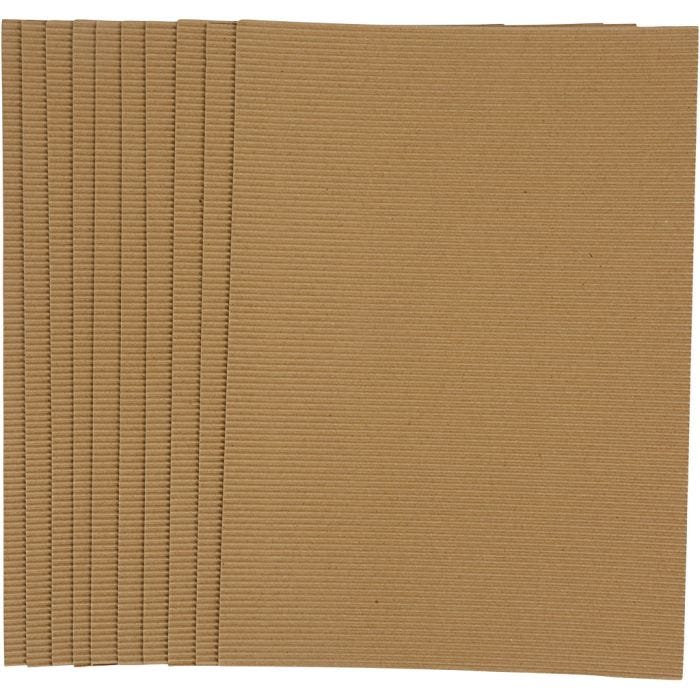 Carton ondulé, feuille 25x35 cm, 120 gr, 10 flles/ 1 Pq.