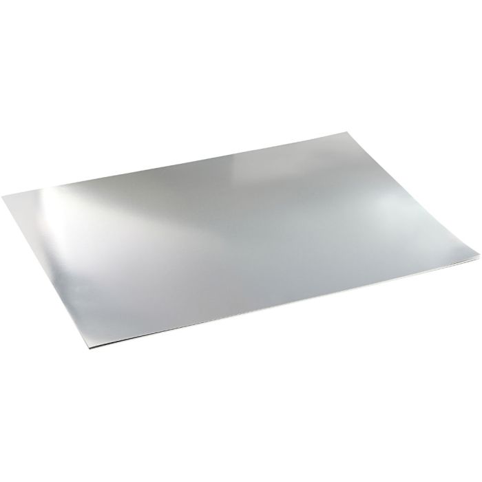 Papier métallisé, A2, feuille 420x594 mm, 280 gr, argent, 10 flles/ 1 Pq.
