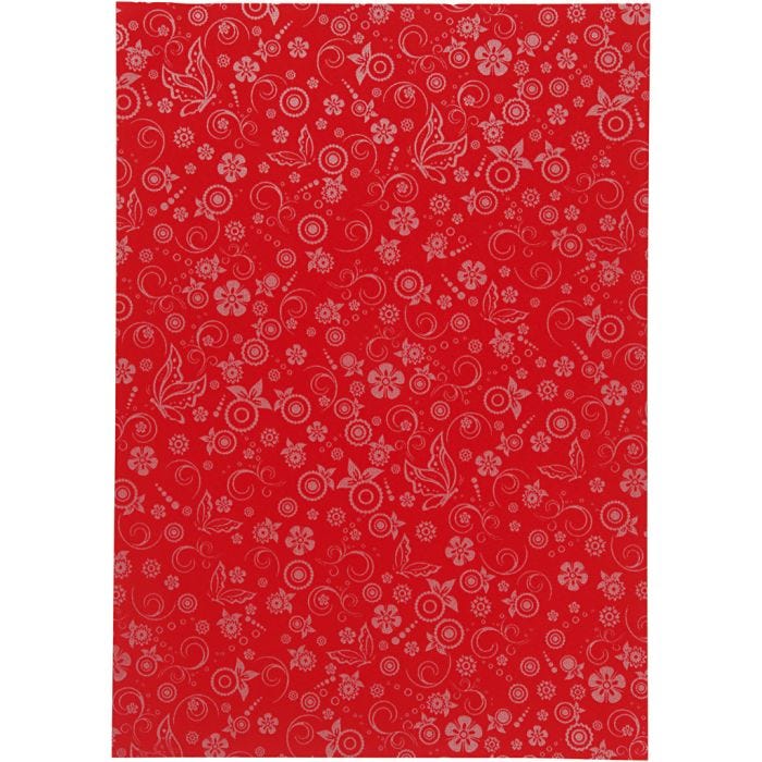 Papier, A4, feuille 210x297 mm, 80 gr, rouge, 20 flles/ 1 Pq.