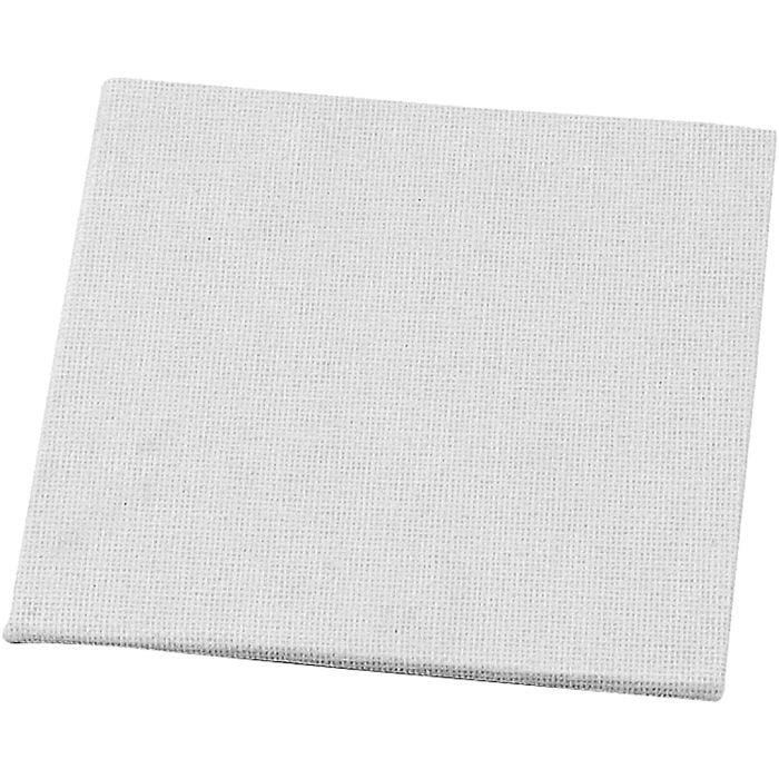 Panneau en toile, dim. 10x10 cm, ép. 3 mm, 280 gr, blanc, 1 pièce