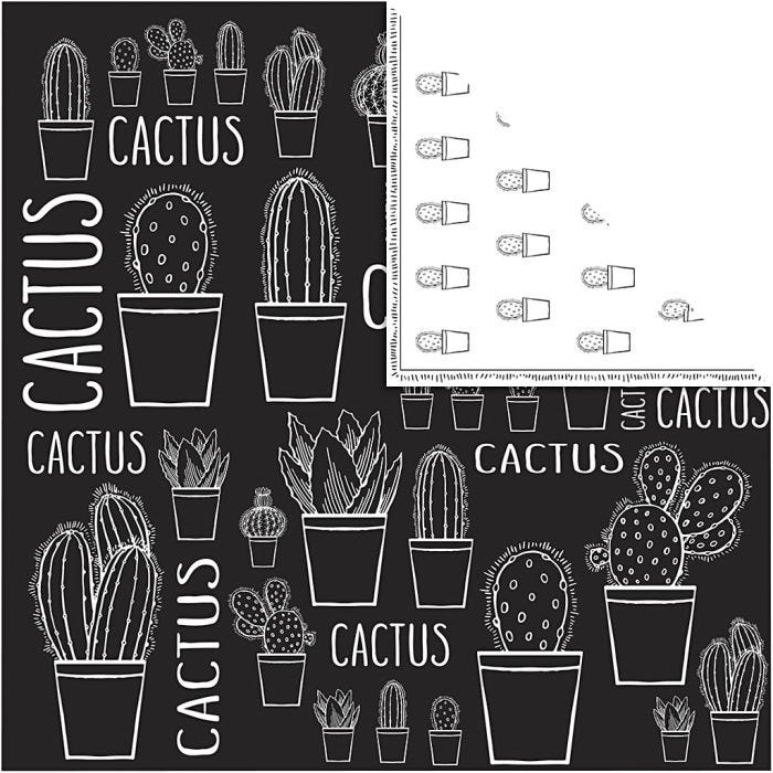 Papier Design, cactus, 180 gr, 5 flles/ 1 Pq.