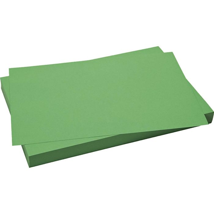 Papier cartonné coloré, feuille 50x70 cm, 270 gr, vert pré, 10 flles/ 1 Pq.