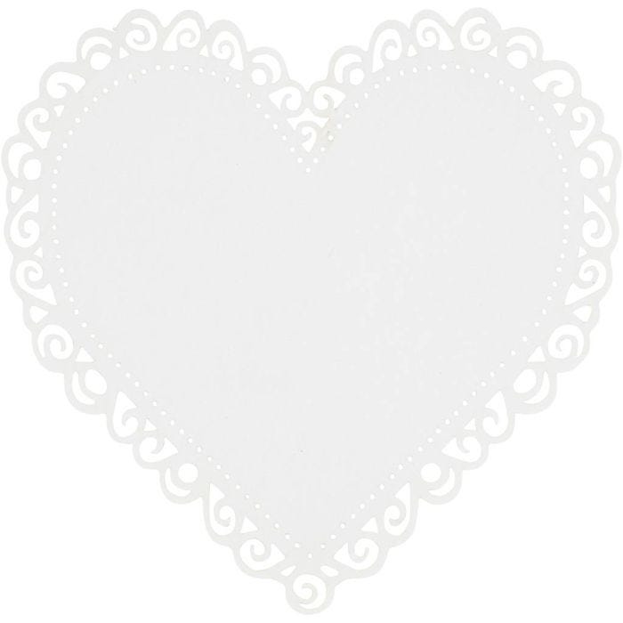 Coeur, dim. 85x85 mm, 240 gr, blanc, 10 pièces/ 1 Pq.