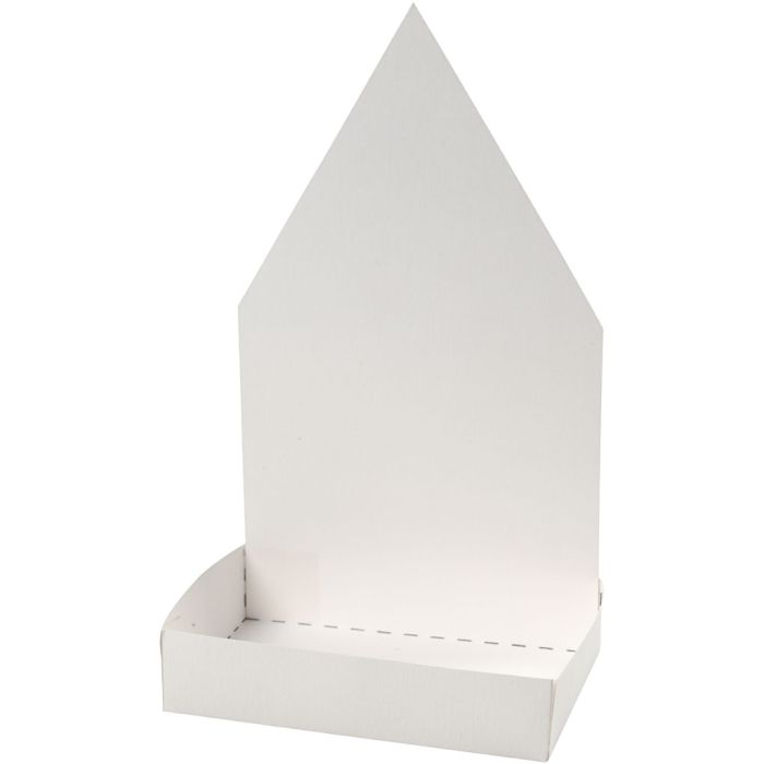 Bac à semer en forme de figurine, maison, H : 20 cm, blanc, 6 set/ 1 Pq.