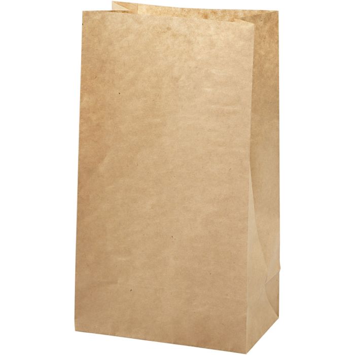 Sac en papier, H : 27 cm, dim. 9x15 cm, 50 gr, brun, 100 pièces/ 1 Pq.