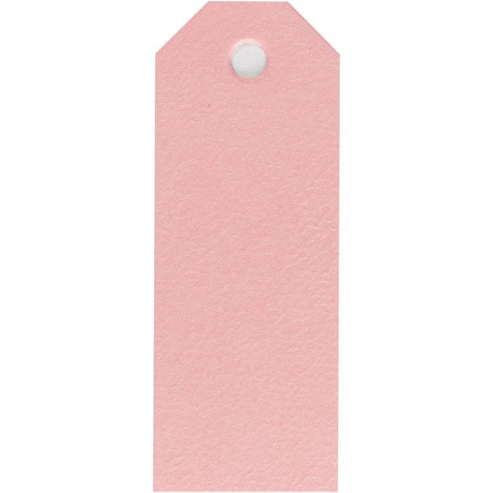 Étiquettes en carton, dim. 3x8 cm, 220 gr, rose clair, 20 pièces/ 1 Pq.